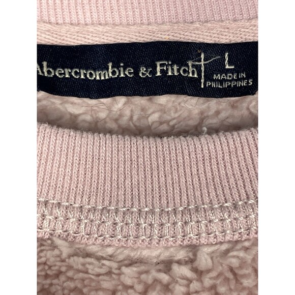 Abercrombie & Fitch Womens Faux Fur Pink Sweatshirt Size Large - Picture 2 of 5